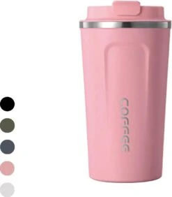 Premium RVS Koffiebeker To Go - Thermosbeker - Theebeker - 380ml - Roze