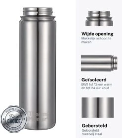 Thermo Master MasterBottle Drinkfles Met 3 Doppen - 650 Ml - Staal -Bekerwinkel 1057x1200