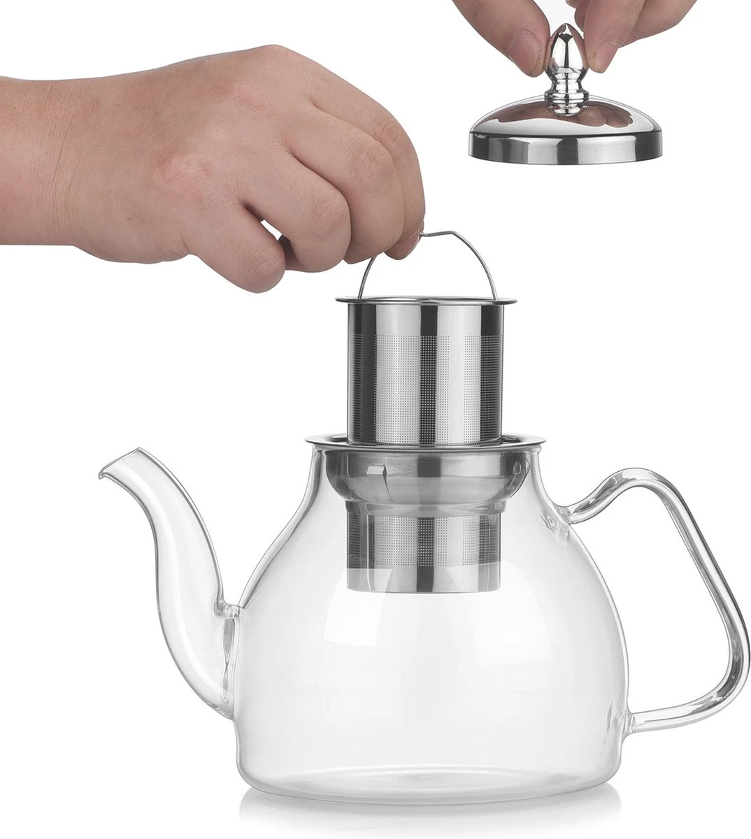 SensaHome - Infuser Theekan/Theepot - Transparant - Glas 4 SensaHome - Infuser Theekan/Theepot - Transparant - Glas - Afbeelding 2
