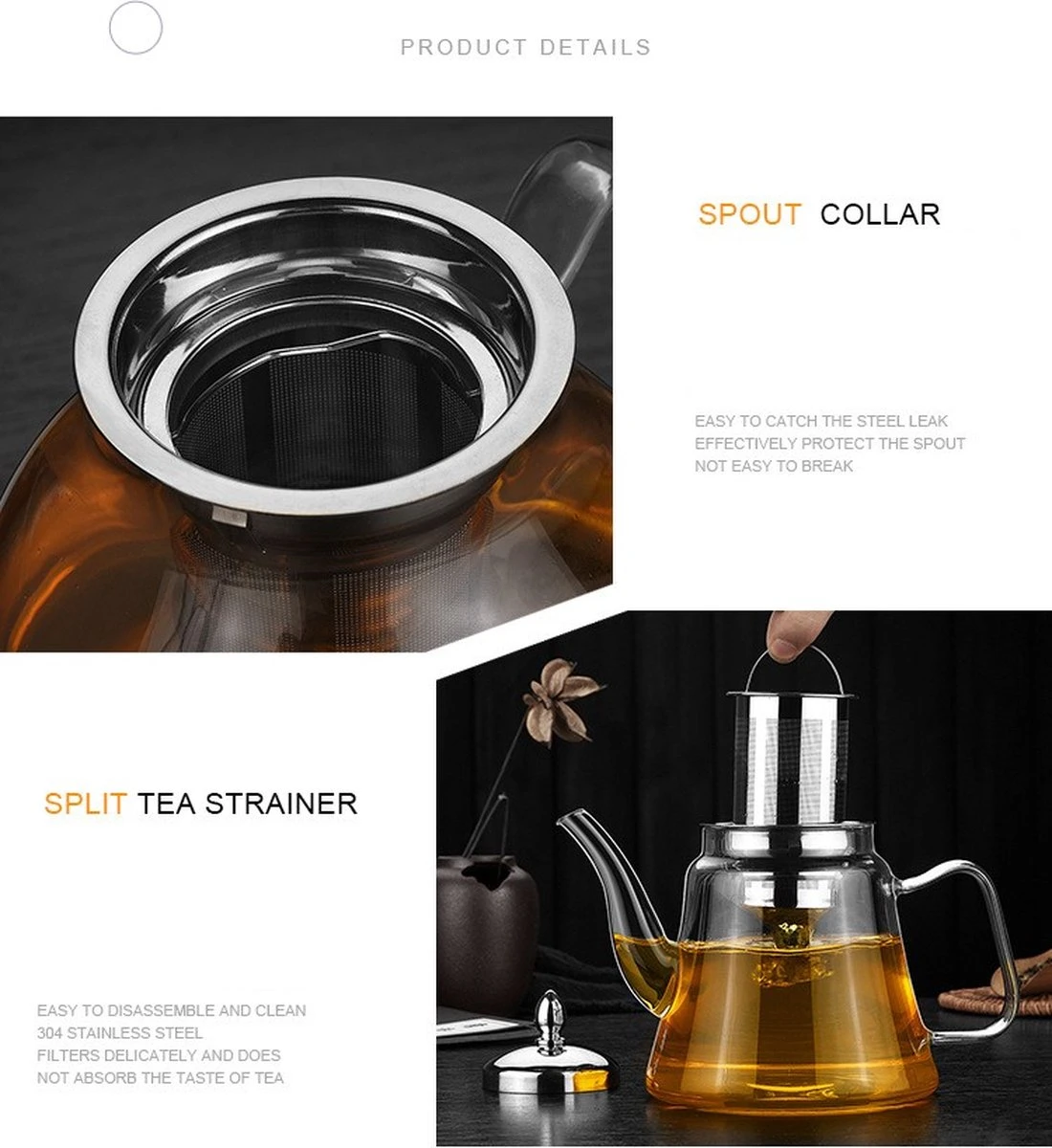 SensaHome - Infuser Theekan/Theepot - Transparant - Glas 17 SensaHome - Infuser Theekan/Theepot - Transparant - Glas - Afbeelding 15