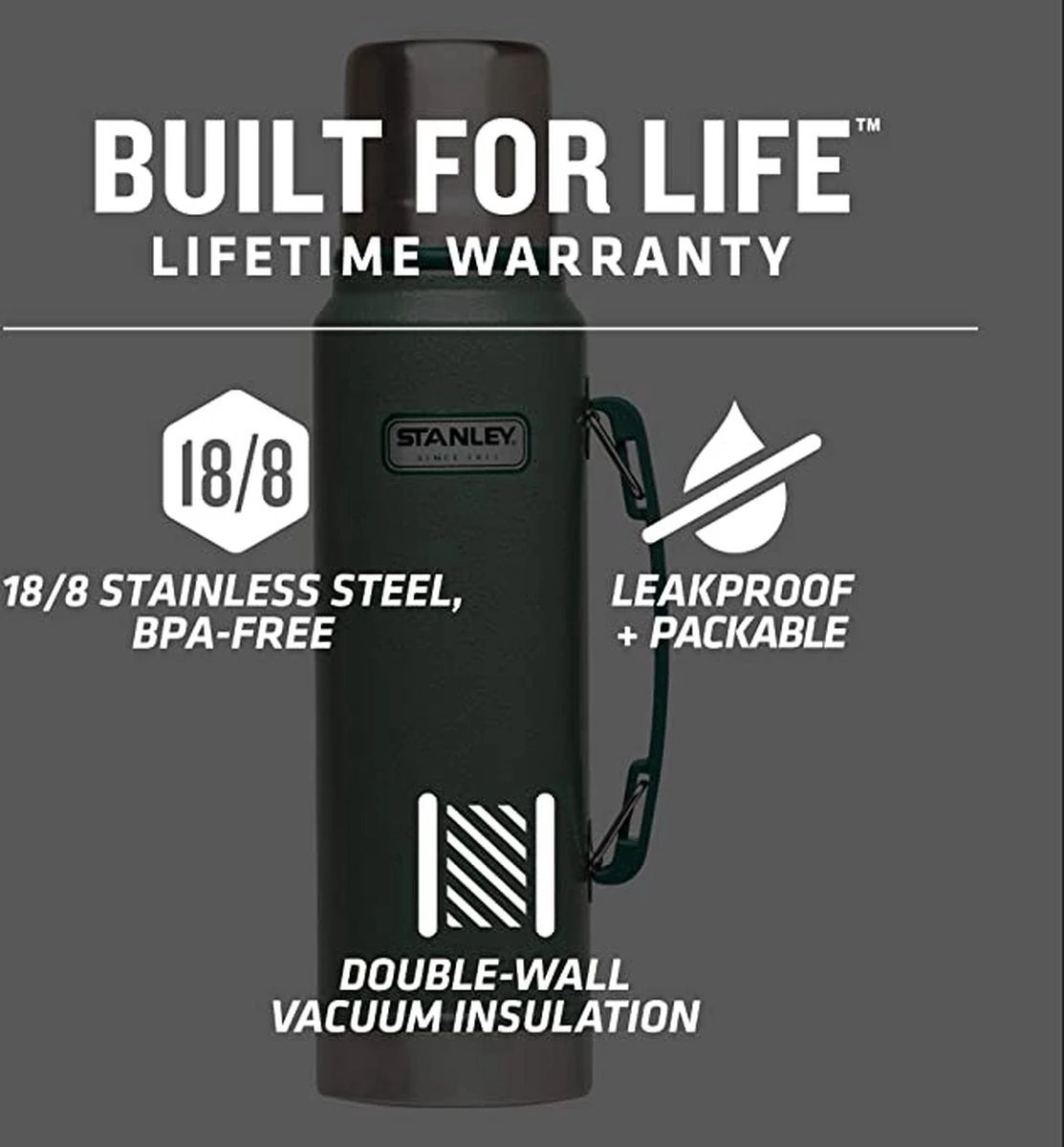 Stanley Trigger-Action Travel Mug 0.35L - Thermosfles - Hammertone Green 6 Stanley Trigger-Action Travel Mug 0.35L - Thermosfles - Hammertone Green - Afbeelding 4