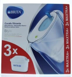 BRITA - Waterfilterkan Style Cool - Blauw - 2,4L + 3 MAXTRA+ Waterfilterpatronen 33 BRITA - Waterfilterkan Style Cool - Blauw - 2,4L + 3 MAXTRA+ Waterfilterpatronen -Bekerwinkel 1123x1200