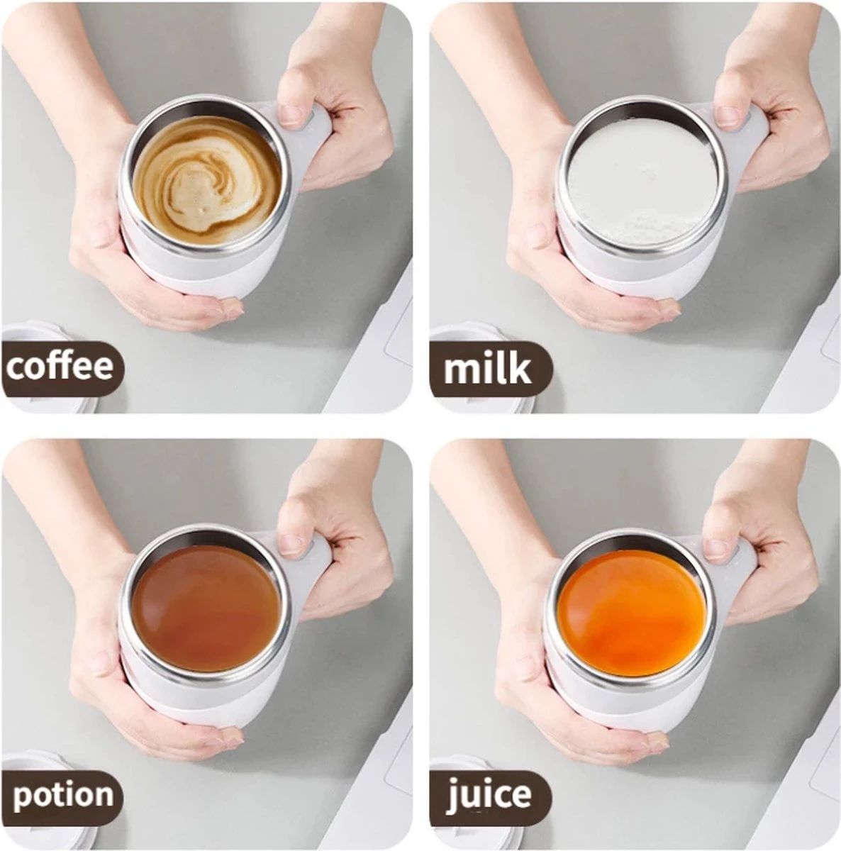 Zelfroerende Mok Usb Oplaadbaar Self Stirring Mug-thermosbeker-Zelf Mengende Usb Oplaadbare Beker Magnetische Roer Beker 5 Zelfroerende Mok Usb Oplaadbaar Self Stirring Mug-thermosbeker-Zelf Mengende Usb Oplaadbare Beker Magnetische Roer Beker - Afbeelding 3