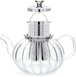 Glazen Theepot Met Filter (RVS) - 1.2 Liter - Pompoen Design - Thee Infuser – Borosilicaat – Anti-druppel Tuit -Bekerwinkel 1191x1200 4