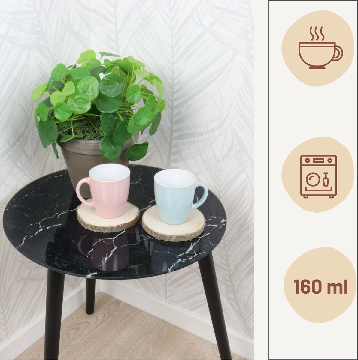 Orange85 Espresso Kopjes - Set Van 6 - Met Oor - 160ml - Meerdere Kleuren - Pastel - Aardewerk 7 Orange85 Espresso Kopjes - Set Van 6 - Met Oor - 160ml - Meerdere Kleuren - Pastel - Aardewerk - Afbeelding 5