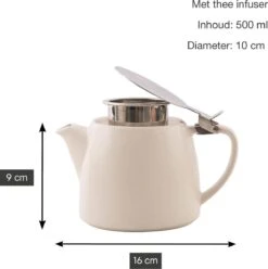 Point-Virgule - Theepot Met Thee Infuser - Mat - Gebroken Wit - 500ml -Bekerwinkel 1196x1200 10