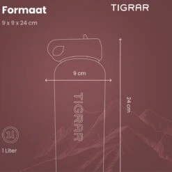 Tigrar - Waterfles Met Rietje - Drinkfles 1 Liter - Thermosfles - RVS - Rood - Incl. Extra Dop, 3 Rietjes En Reiniger -Bekerwinkel 1198x1200 1