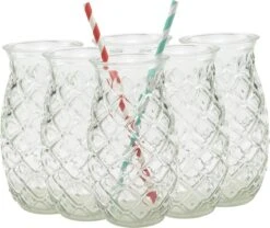 Merkloos Beker - Glas Ananas - 6 Stuks - Zomer - Cocktail -400ml -Bekerwinkel 1200x1009 3