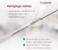 Tigrar - Waterfles Met Rietje - Drinkfles 1 Liter - Thermosfles - RVS - Rood - Incl. Extra Dop, 3 Rietjes En Reiniger -Bekerwinkel 1200x1022 1