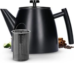Vaja® Camille Theepot Zwart Met Filter - 1 Liter - RVS - Dubbelwanding -Bekerwinkel 1200x1022 5