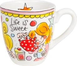 Blond Amsterdam Even Bijkletsen Mini Mok - Roze Rand