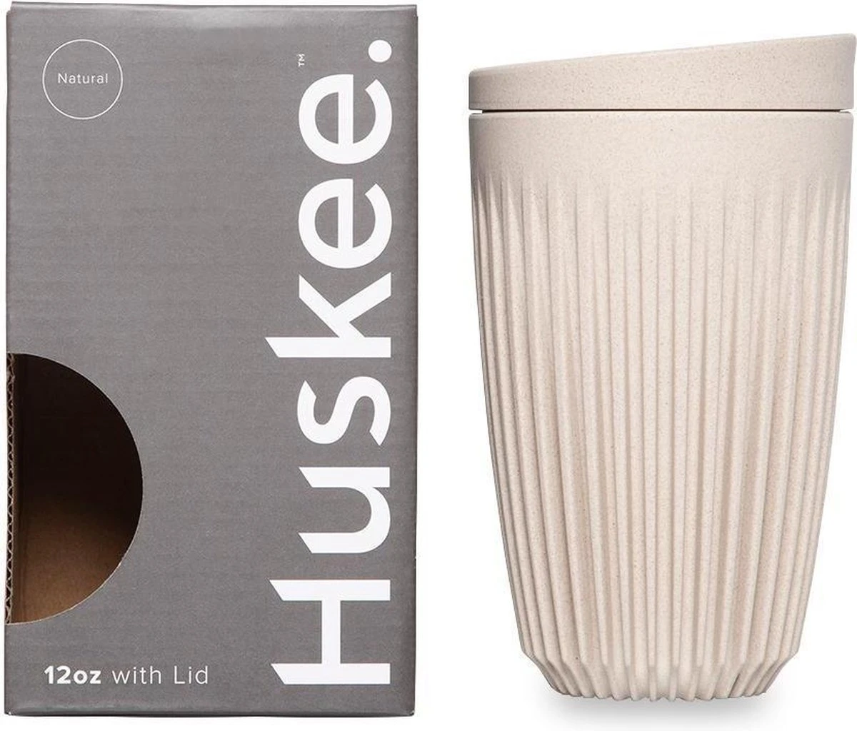 HuskeeCup & Deksel - Koffiebeker - Large - 12oz/36cl - Natural 6 HuskeeCup & Deksel - Koffiebeker - Large - 12oz/36cl - Natural - Afbeelding 4