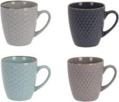 Excellent Houseware Set Van 4x Stuks Luxe Gekleurde Stoneware Bekers/koffiekopjes 200 Ml - Kopjes/koffiebekers 7 Excellent Houseware Set Van 4x Stuks Luxe Gekleurde Stoneware Bekers/koffiekopjes 200 Ml - Kopjes/koffiebekers -Bekerwinkel 1200x1030