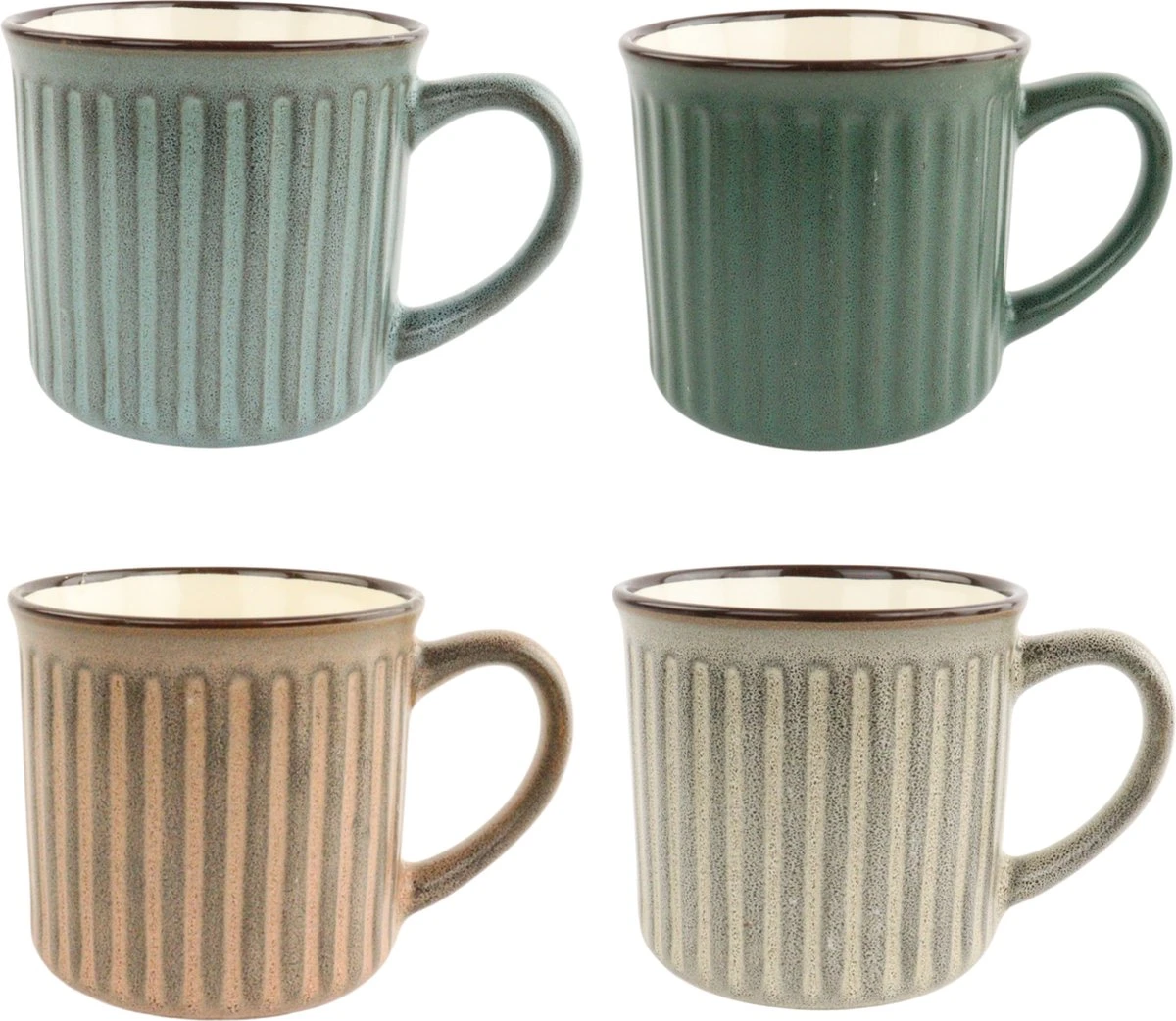 OTIX Koffiekopjes - Met Oor - Set Van 4 - Aardewerk - 250 Ml 4 OTIX Koffiekopjes - Met Oor - Set Van 4 - Aardewerk - 250 Ml - Afbeelding 2