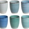 Koffiemok - Blue - 6 Stuks - Aardewerk - 340 ML - Zonder Oor 1 Koffiemok - Blue - 6 Stuks - Aardewerk - 340 ML - Zonder Oor -Bekerwinkel 1200x1045