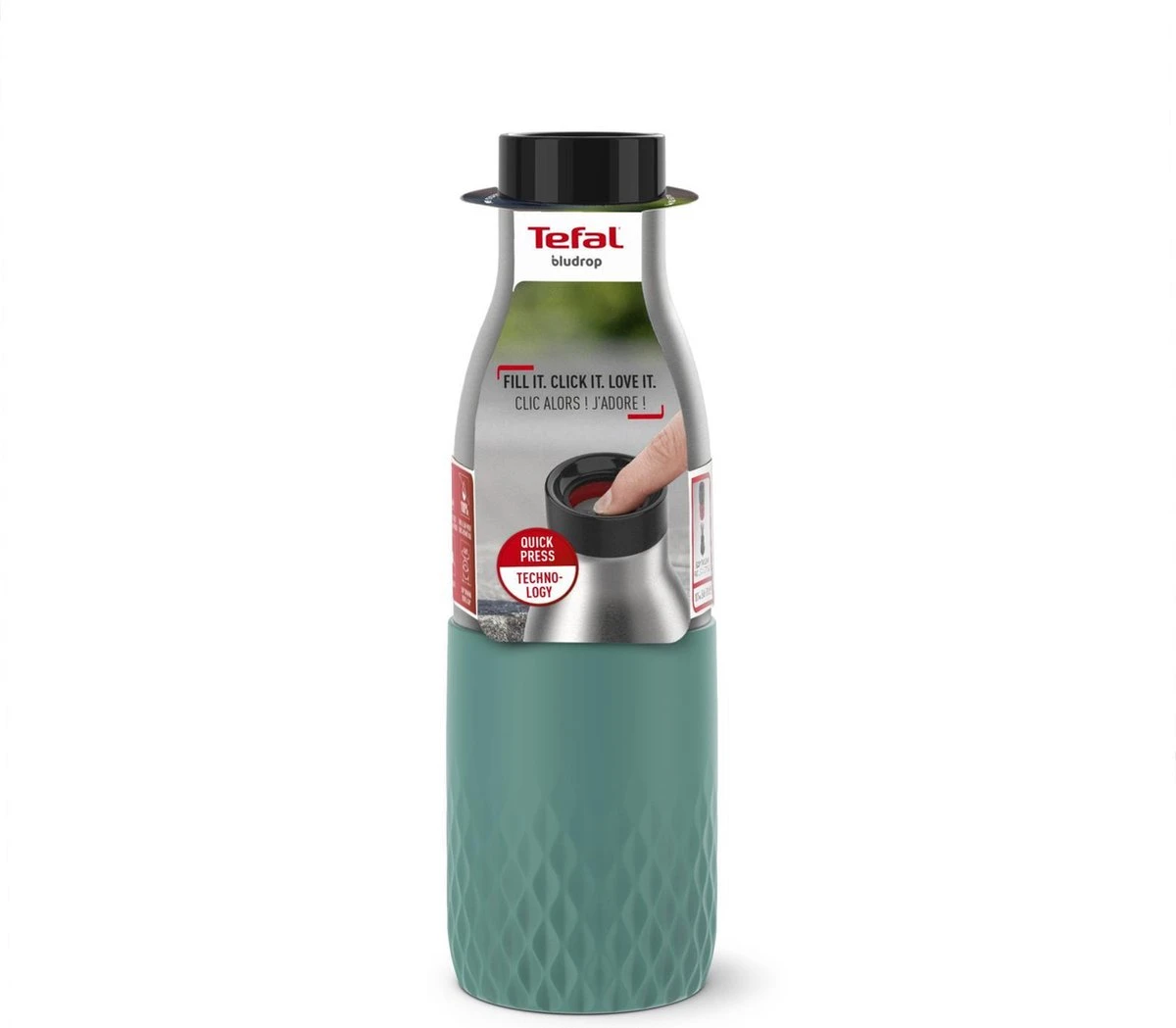 Tefal Bludrop Sleeve Thermosfles - RVS Groen 5 Tefal Bludrop Sleeve Thermosfles - RVS Groen - Afbeelding 3