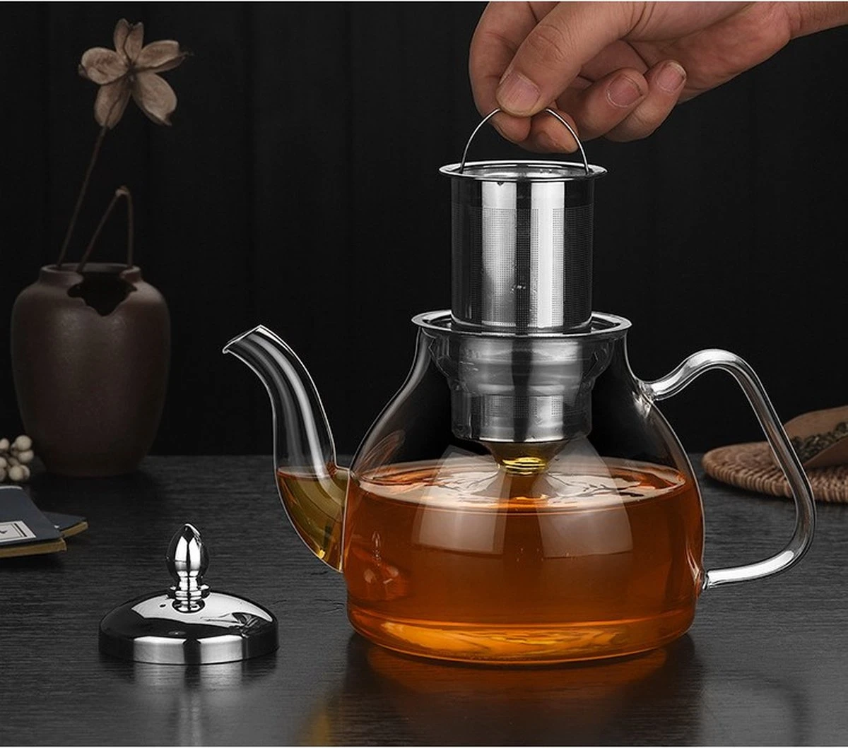 SensaHome - Infuser Theekan/Theepot - Transparant - Glas 21 SensaHome - Infuser Theekan/Theepot - Transparant - Glas - Afbeelding 19
