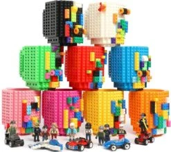 Merkloos Build On Brick Mug - Licht Blauw - 350 Ml - Bouw Je Eigen Mok Met Bouwsteentjes - BPA Vrije Drinkbeker Cadeau Voor Kinderen Of Volwassenen - Koffie Thee Limonade Of Andere Dranken - Pennenbeker - Creatief Accessoire Voor Op Bureau -HnD -Bekerwinkel 1200x1062 1