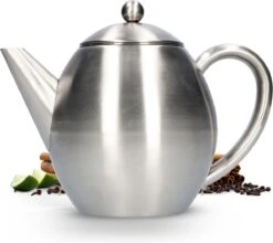 Vaja Valerie - Theepot Met Filter - Dubbelwandig - RVS - 1.2L -Bekerwinkel 1200x1068