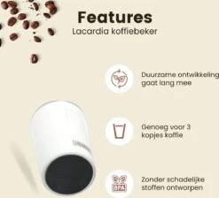 LaCardia Koffiebeker To Go Premium Wit – Thermosbeker – Theebeker – 380ML – Herbruikbaar 15 LaCardia Koffiebeker To Go Premium Wit – Thermosbeker – Theebeker – 380ML – Herbruikbaar -Bekerwinkel 1200x1088
