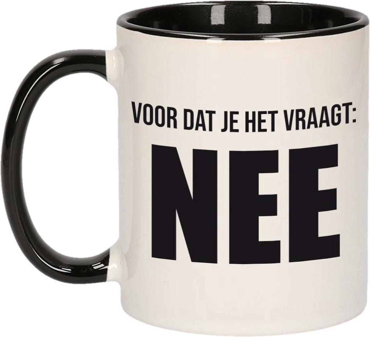 Voordat Je Het Vraagt NEE Collega Koffiemok / Theebeker - 300 Ml - Wit Met Zwart - Het Antwoord Is Nee / Kantoorhumor - Grappige Cadeau Mok / Beker 3 Voordat Je Het Vraagt NEE Collega Koffiemok / Theebeker - 300 Ml - Wit Met Zwart - Het Antwoord Is Nee / Kantoorhumor - Grappige Cadeau Mok / Beker
