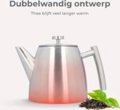 Vaja® Theepot Camille Met Filter - Zilver - 1.0L - RVS Dubbelwandig - Theekan -Bekerwinkel 1200x1099 5