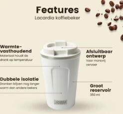 LaCardia Koffiebeker To Go Premium Wit – Thermosbeker – Theebeker – 380ML – Herbruikbaar 17 LaCardia Koffiebeker To Go Premium Wit – Thermosbeker – Theebeker – 380ML – Herbruikbaar -Bekerwinkel 1200x1114 4