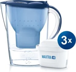 BRITA - Waterfilterkan Marella Cool - Blauw - 2,4L + 3 MAXTRA+ Waterfilterpatronen -Bekerwinkel 1200x1130