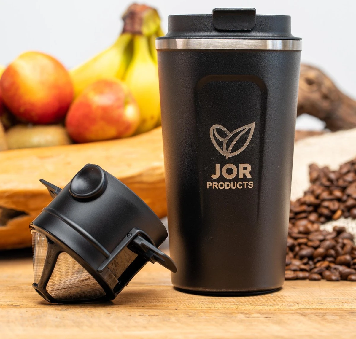 JOR Products® Thermobeker - Koffiezetapparaat - Koffiebonen - Thee - Koffiemachine - Thermoskan - Espressomachine - Reizen - Camping - Koffiefilterhouder 4 JOR Products® Thermobeker - Koffiezetapparaat - Koffiebonen - Thee - Koffiemachine - Thermoskan - Espressomachine - Reizen - Camping - Koffiefilterhouder - Afbeelding 2