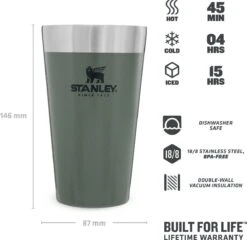 Stanley The Stacking Beer Pint 0,47l - Beker - Hammertone Green 31 Stanley The Stacking Beer Pint 0,47l - Beker - Hammertone Green -Bekerwinkel 1200x1165