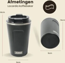 LaCardia Koffiebeker To Go Premium Zwart – Thermosbeker – Theebeker – 380ML – Herbruikbaar 17 LaCardia Koffiebeker To Go Premium Zwart – Thermosbeker – Theebeker – 380ML – Herbruikbaar -Bekerwinkel 1200x1171 1