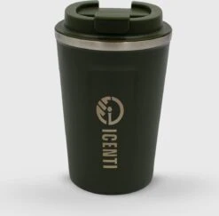 ICENTI - RVS Koffiebeker To Go - 380ml – Groen - Thermosbeker - Lekvrij - Dubbelwandig - Koffie Beker - Theebeker – Coffeemugg - Theemugg