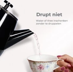 Vaja® Theepot Juliette Met Filter - Dubbelwandig -Theekan 1.0L - Glimmend Zwart -Bekerwinkel 1200x1194 5