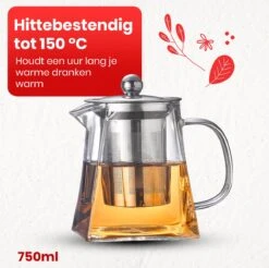 Procidi® Glazen Theepot Met Filter - Theekan Met Infuser - Dubbelwandig Borosilicaat Glas - Thee Thermoskan - Koffiekan 750 ML - Teapot 16 Procidi® Glazen Theepot Met Filter - Theekan Met Infuser - Dubbelwandig Borosilicaat Glas - Thee Thermoskan - Koffiekan 750 ML - Teapot -Bekerwinkel 1200x1197 7