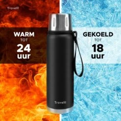 TravelR Thermosfles - Thermoskan - Drinkfles - Isoleerfles - BPA Vrij - Roestvrij Staal - 750 ML - Mat Zwart 11 TravelR Thermosfles - Thermoskan - Drinkfles - Isoleerfles - BPA Vrij - Roestvrij Staal - 750 ML - Mat Zwart -Bekerwinkel 1200x1200 21