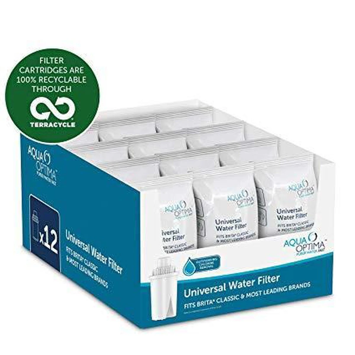 Aqua Optima Waterfilter 12-pack Universal (Brita Classic Vervangingsfilters) 3 Aqua Optima Waterfilter 12-pack Universal (Brita Classic Vervangingsfilters) - Afbeelding 2