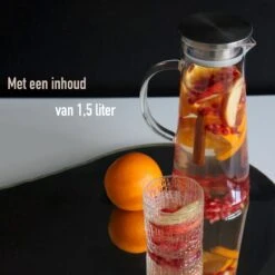 MÊZON® Schenkkan - Glazen Waterkan - Waterkaraf Voor Fruitwater - Multifunctionele Decanteer Karaf - Kan Met Deksel - 1.5L Capaciteit 14 MÊZON® Schenkkan - Glazen Waterkan - Waterkaraf Voor Fruitwater - Multifunctionele Decanteer Karaf - Kan Met Deksel - 1.5L Capaciteit -Bekerwinkel 1200x1200 340