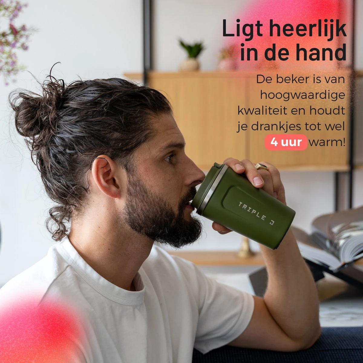 Triple J® Koffiebeker To Go - Thermosbeker - BPA & Lekvrij - 380ml - Groen 8 Triple J® Koffiebeker To Go - Thermosbeker - BPA & Lekvrij - 380ml - Groen - Afbeelding 6
