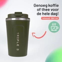 Triple J® Koffiebeker To Go - Thermosbeker - BPA & Lekvrij - 380ml - Groen 18 Triple J® Koffiebeker To Go - Thermosbeker - BPA & Lekvrij - 380ml - Groen -Bekerwinkel 1200x1200 452