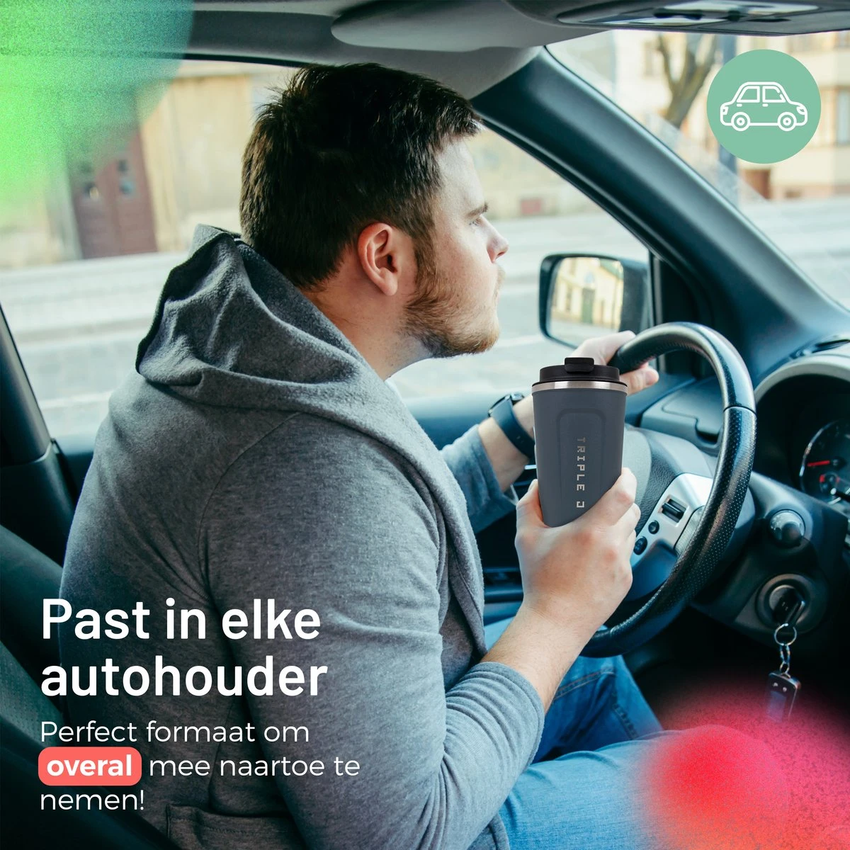 Triple J® Koffiebeker To Go - Thermosbeker - BPA & Lekvrij - 510ml - Blauw 6 Triple J® Koffiebeker To Go - Thermosbeker - BPA & Lekvrij - 510ml - Blauw - Afbeelding 4