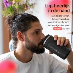 Triple J® Koffiebeker To Go - Thermosbeker - BPA & Lekvrij - 510ml - Zwart -Bekerwinkel 1200x1200 495
