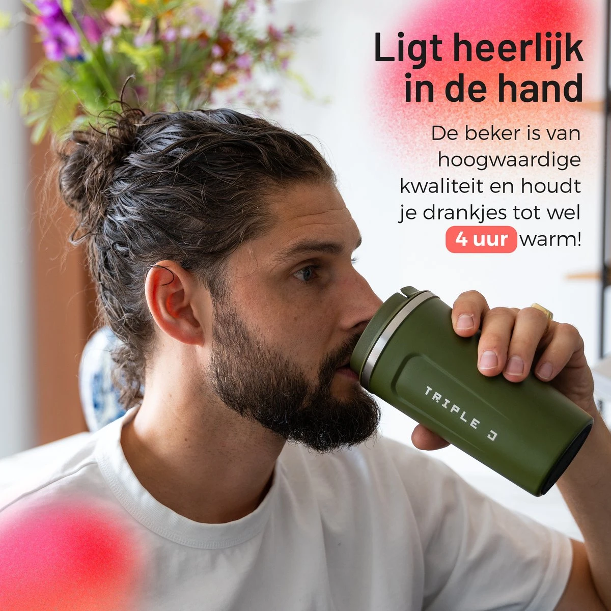 Triple J® Koffiebeker To Go - Thermosbeker - BPA & Lekvrij - 510ml - Groen 8 Triple J® Koffiebeker To Go - Thermosbeker - BPA & Lekvrij - 510ml - Groen - Afbeelding 6