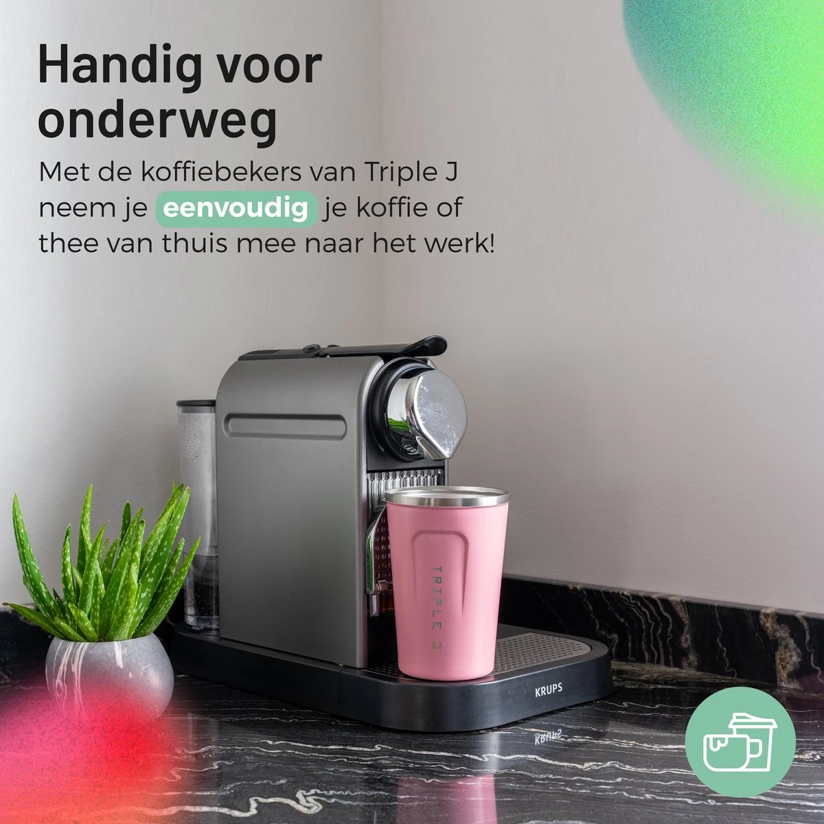 Triple J® Koffiebeker To Go - Thermosbeker - BPA & Lekvrij - 380ml - Roze 5 Triple J® Koffiebeker To Go - Thermosbeker - BPA & Lekvrij - 380ml - Roze - Afbeelding 3