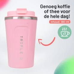 Triple J® Koffiebeker To Go - Thermosbeker - BPA & Lekvrij - 380ml - Roze 12 Triple J® Koffiebeker To Go - Thermosbeker - BPA & Lekvrij - 380ml - Roze -Bekerwinkel 1200x1200 516