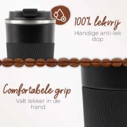 SIP !T® Premium RVS Koffiebeker To Go Thermosbeker – 380 ML – Herbruikbare Koffie & Theebeker – Lekvrij – Zwart - Valentijn 14 SIP !T® Premium RVS Koffiebeker To Go Thermosbeker – 380 ML – Herbruikbare Koffie & Theebeker – Lekvrij – Zwart - Valentijn -Bekerwinkel 1200x1200 524