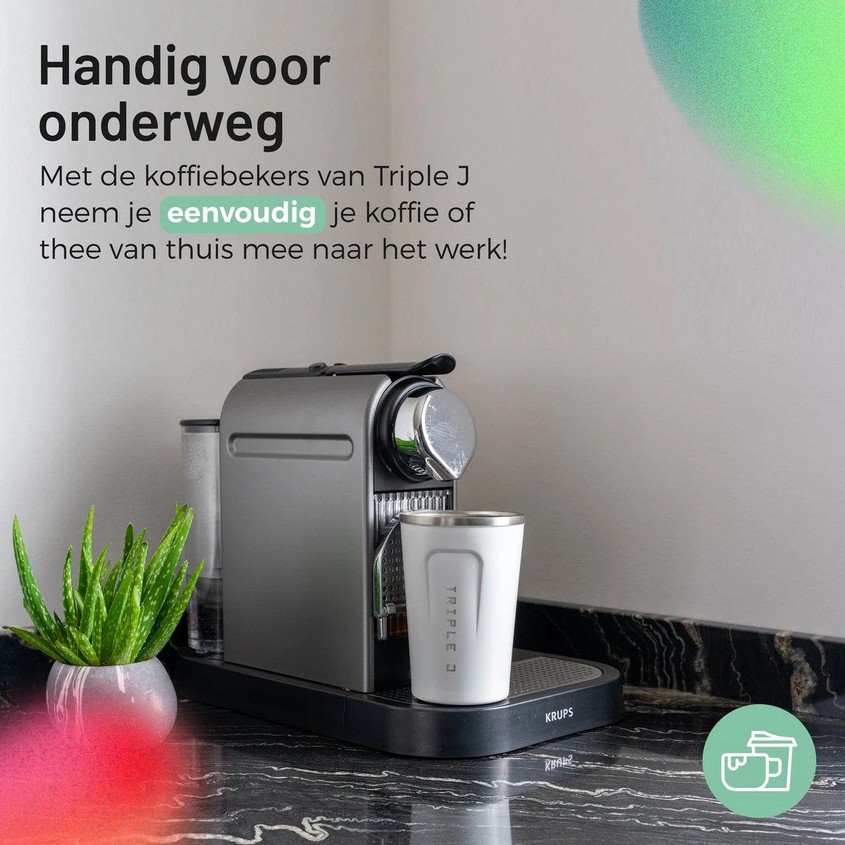 Triple J® Koffiebeker To Go - Thermosbeker - BPA & Lekvrij - 380ml - Wit 5 Triple J® Koffiebeker To Go - Thermosbeker - BPA & Lekvrij - 380ml - Wit - Afbeelding 3