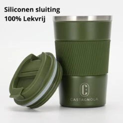 Castagnola Design RVS Koffiebeker To Go - Groen - 380ml - Thermosbeker - Theebeker -Bekerwinkel 1200x1200 664