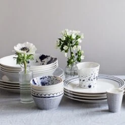 Royal Doulton Pacific - 6x Mok / Beker - Porselein - Wit / Blauw - 450 Ml - Set Van 6 Mokken -Bekerwinkel 1200x1200 756