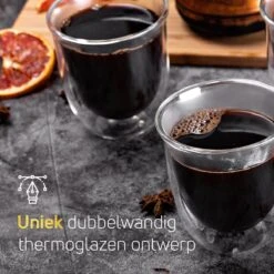 Dubbelwandige ESPRESSO Glazen Van Borosilicaat - Warme En Koude Dranken Kopjes - 70 ML - Set Van 4 -Bekerwinkel 1200x1200 767