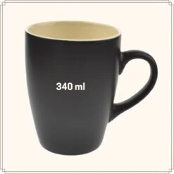 OTIX Koffiekopjes - Met Oor - Set Van 6 - Theekoppen - 340ml - Zwart - Keramiek -Bekerwinkel 1200x1200 802